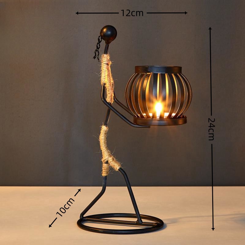 Picture of Cross-border Iron Candlestick Decoration Ornaments European Restaurant Dining Table Atmosphere Lamp Candlestick Home Metal Crafts