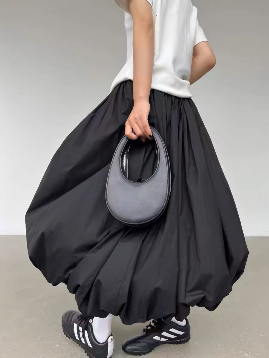 Niche Japanese style fluffy flower bud skirt A- Line skirt design pleated skirt women's early spring pleated skirt