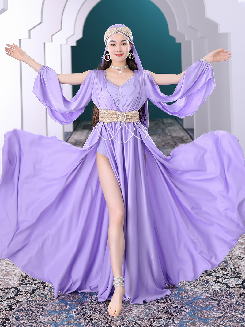 Oriental Dance Belly Dance Dancing Dress Court Satin Folk Muwashahat Robe Table Performance Dress 5595