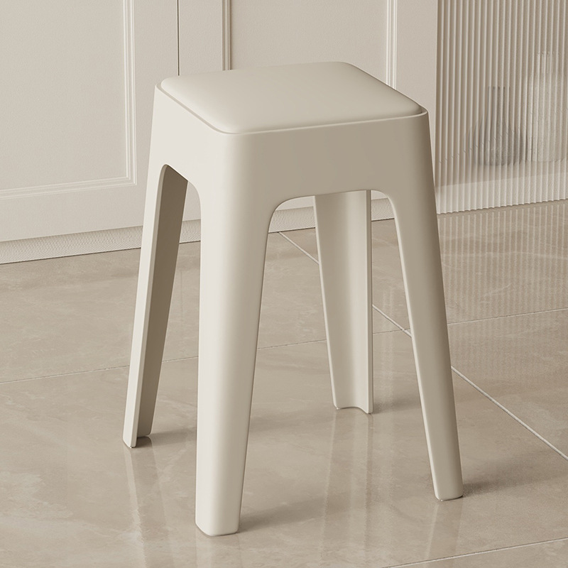 Picture of Plastic stool upholstery thickened household stackable living room modern simple bench comfortable for long sitting commercial dining chair
