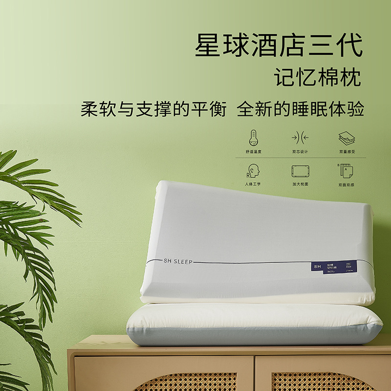 Picture of Slow Rebound Memory Pillow Double Memory Foam Pillow Zero Pressure Neck Pillow to Help Deepen Sleep Pillow Core