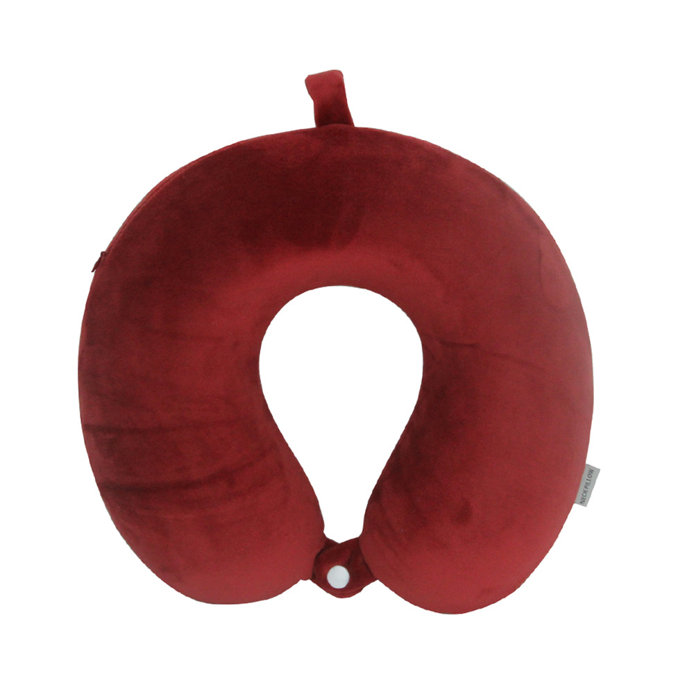 Picture of Memory pillow U-shaped pillow travel neck pillow U-shaped neck pillow LOGO embroidery U-shaped monochrome solid color memory foam U-shaped pillow