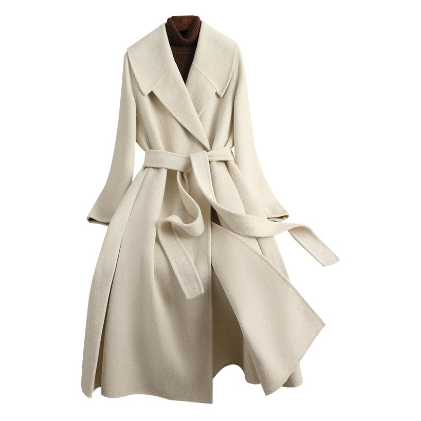 Picture of Double-Sided Cashmere Outwear Women's Mid-Length Over-The-Knee 2025 Autumn and Winter New Candy-Colored Woolen Outwear Thickeneded and High-End