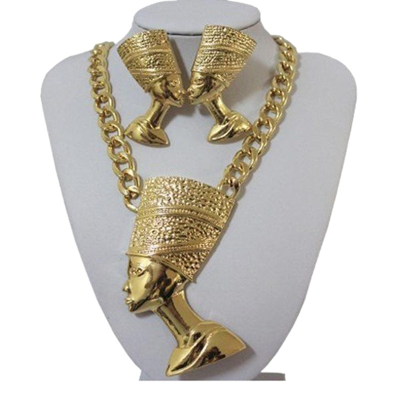 European and American Exaggerated Jewelry Egyptian Pharaoh Noble Rights Symbolic Alloy Necklace/Set Chain