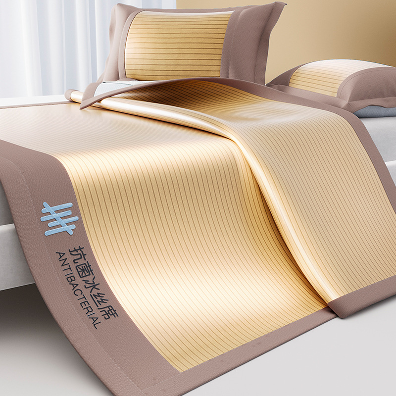 Picture of Class A Maternal and Infant Class Explosions Antibacterial Ice Silk Mat Summer Sleeping Naked Air-conditioned Mat Machine Washable Folding Bed Cover Soft Mat