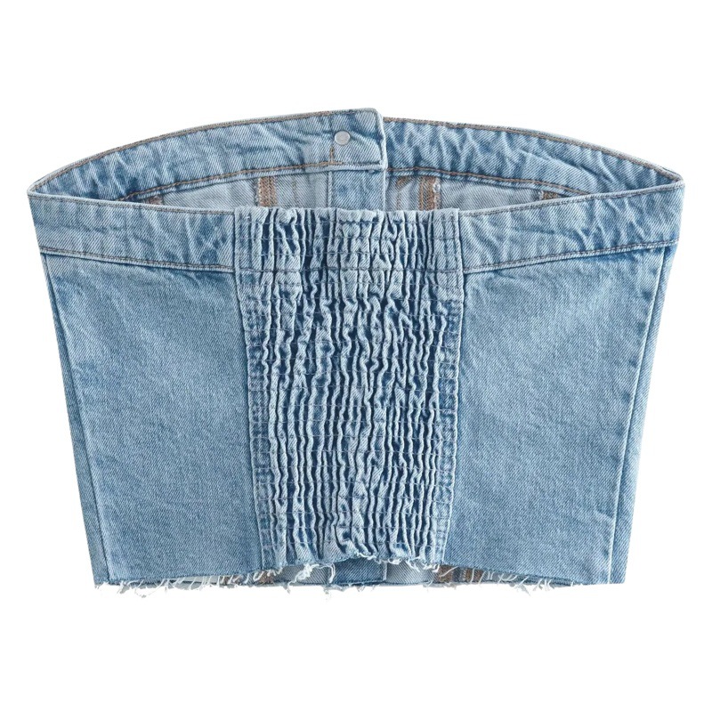 2024 Amazon Cross-Border New Summer European and American Sexy Slim Short Fashion Denim Vest Top for Women