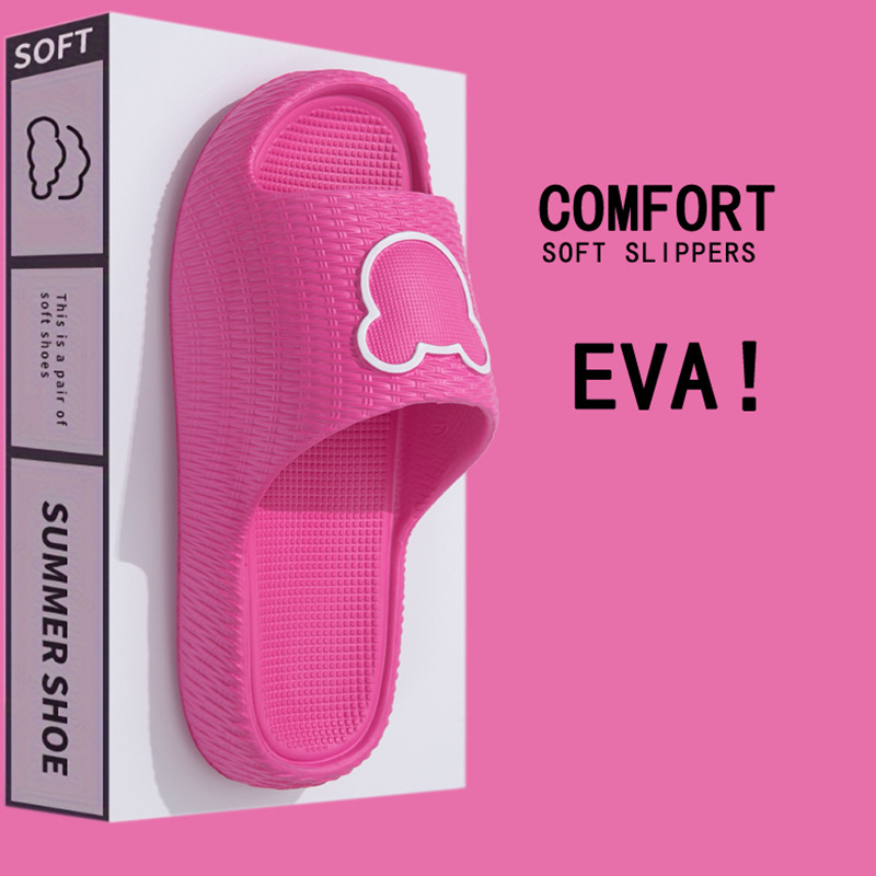2025 New EVA Slippers Women's Summer Indoor Home Bathroom Feeling Men's Thick Bottom Sandals Cross-border TEMU