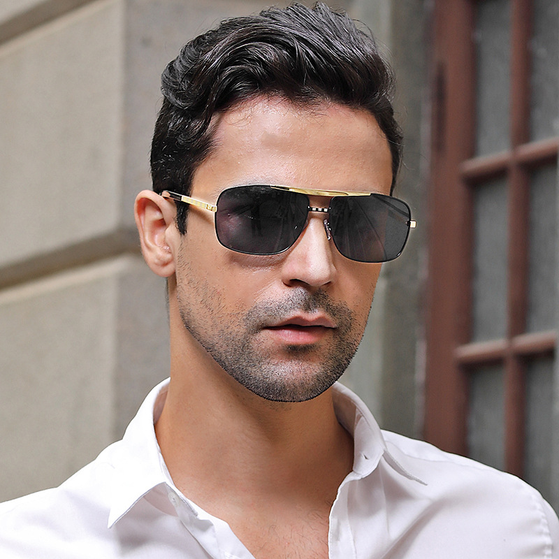 Men's Sunglasses 0256Attitude Literary Retro Square Frame Slingshot Sunglasses Trendy Glasses Sunglasses