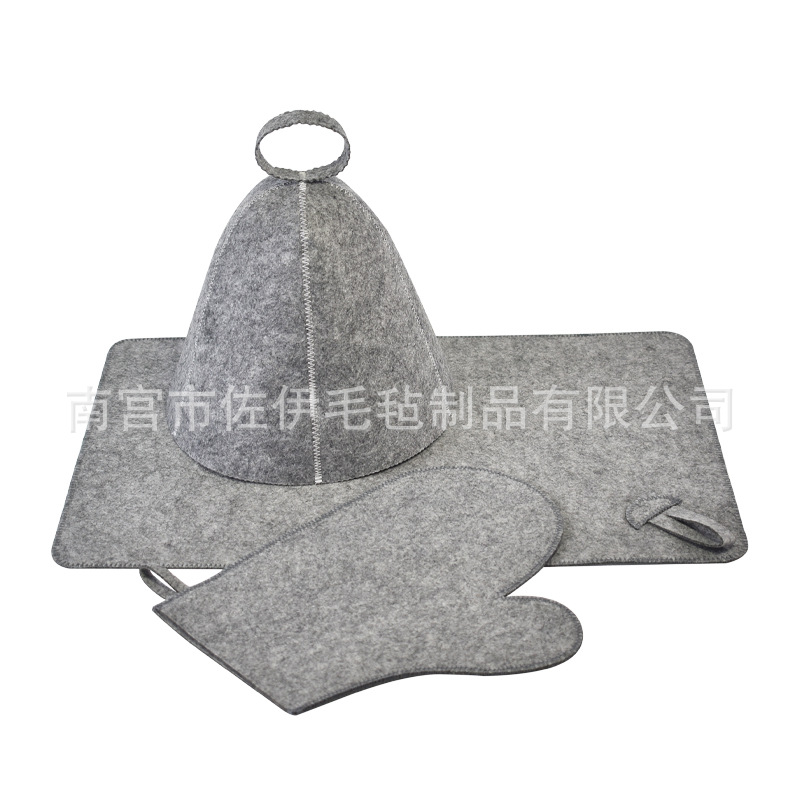 Picture of High-end cross-border felt sauna cap hot spring bath felt sauna cap integrated pressure European wool sauna cap