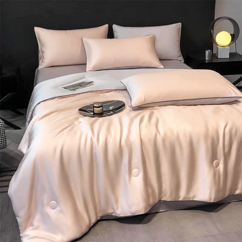 Picture of Class A Lyocell Fiber Tencel Summer Quilt Four-piece Superior Air-conditioning Quilt Summer Cool Quilt Core Machine Washable Thin Quilt