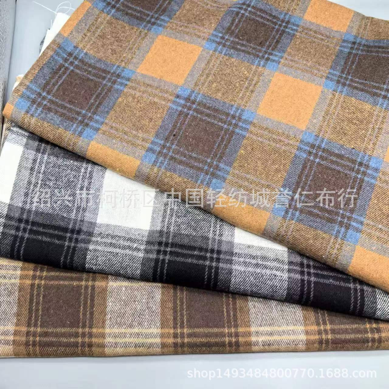 Manufacturer's Ready-made 21-count Polyester-cotton Brushed Yarn-dyed Plaid Cloth Flannel Plaid Cloth Shirts, Shoes, Hats, Bags, Clothing Cloth