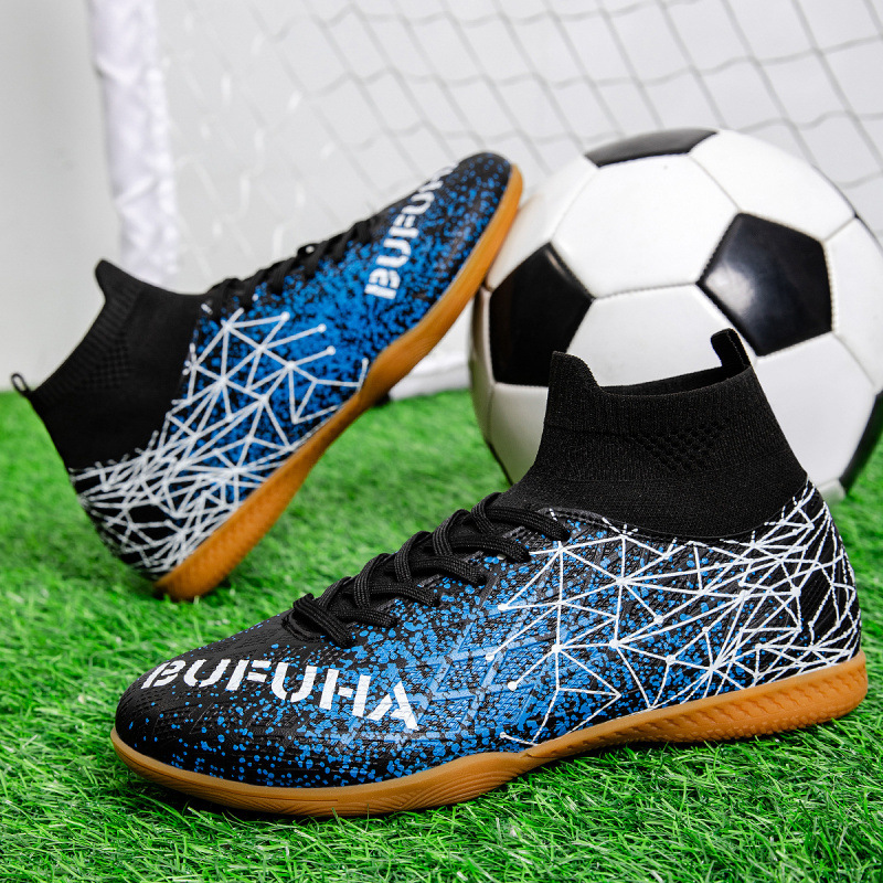 Cross-Border Main Promotion of New Football Shoes, Flat-Soled Youth Outdoor Football Sports Professional Game Player Training Shoes