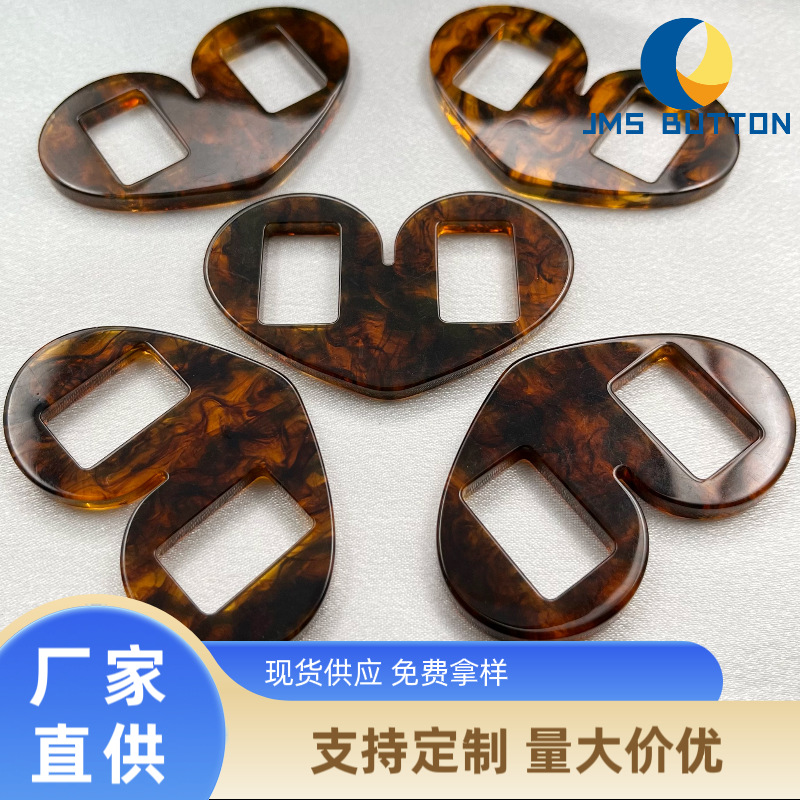 Han Feng Coat Belt Buckle Heart-shaped Japanese Buckle T-shirt Corner Knot Buckle Three-gear Buckle Ribbon Silk Scarf Button