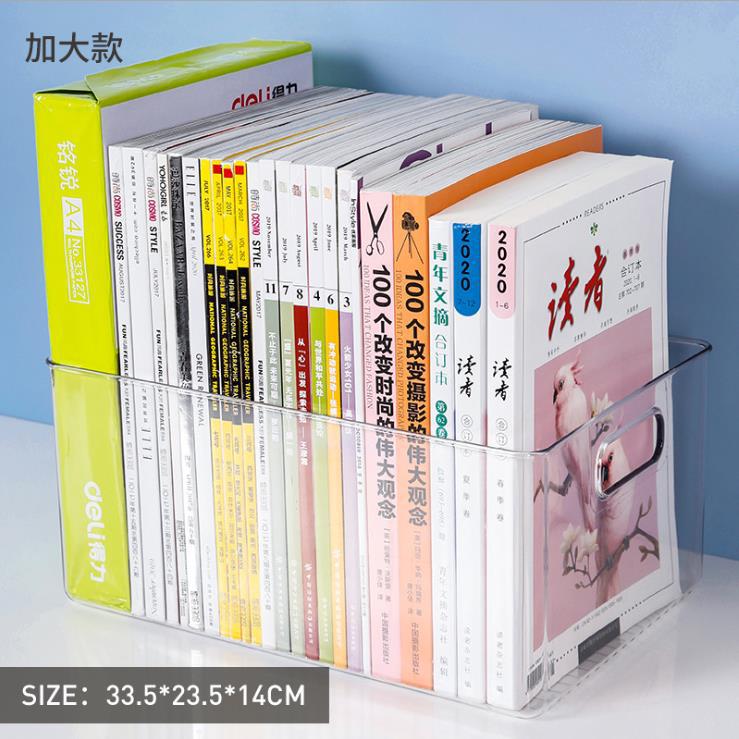 Picture of Office storage box transparent desktop rack station box data a4 paper file box acrylic