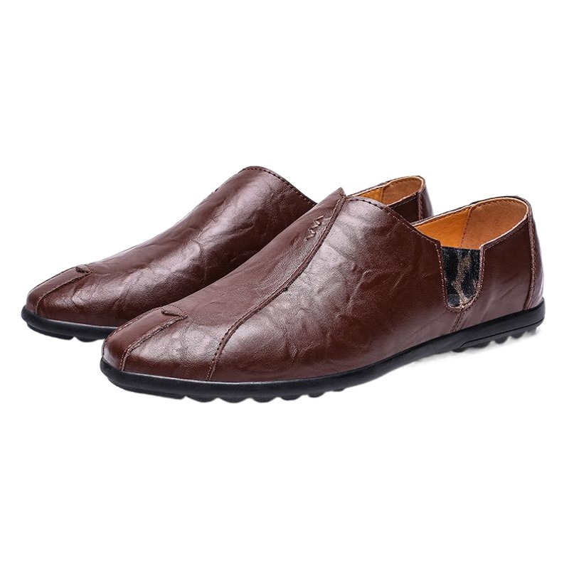 Four Seasons Men's Shoes Slip-on Lazy Shoes Beans Shoes Casual Leather Shoes Korean Fashionable British Men's Shoes