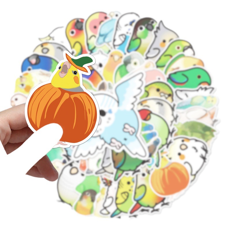 50 Parrot Luggage Stickers Creative Trendy Graffiti Waterproof Suitcase Laptop Decorative Stickers