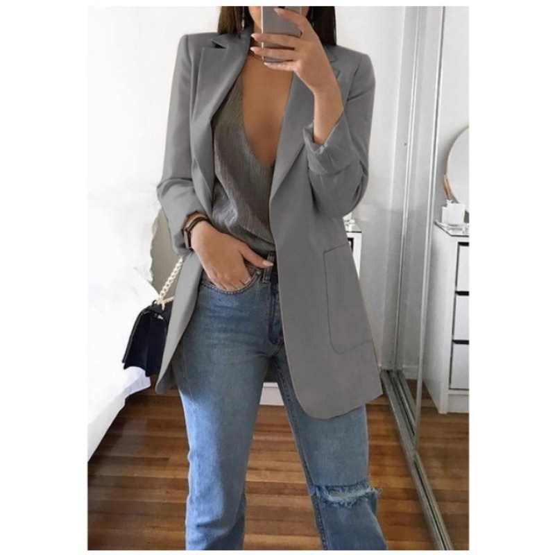 Picture of Wish Amazon 2021 European and American fashion lapel slim cardigan elegant suit jacket women