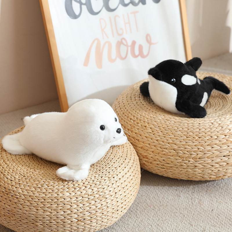 Picture of Little Beluga Sea Animal Plush Toy Dolphin Shark Killer Whale Doll Children's Gift Grasp Wedding Doll
