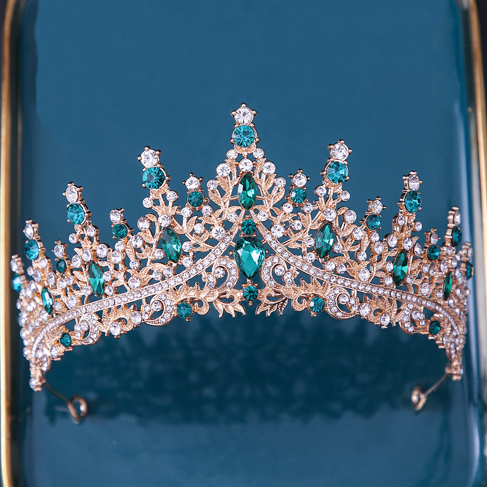 Picture of Bridal Crown New European-style headdress alloy with rhinestone crystal wedding dress accessories Amazon hair accessories