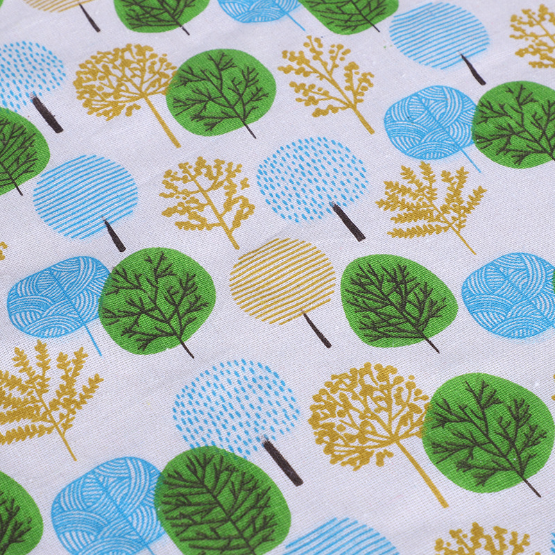 Picture of Wholesale apple tree linen fabric fashion cotton clothing lining sofa printed tablecloth curtain pillow fabric