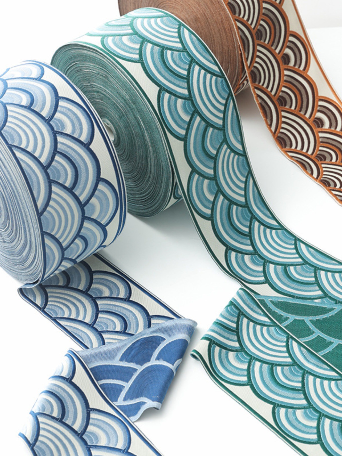 Picture of New Chinese Style Fabric Lace Curtain Accessories Lace Home Fabric Decorative Ribbon Fabric 9CM Handmade DIY