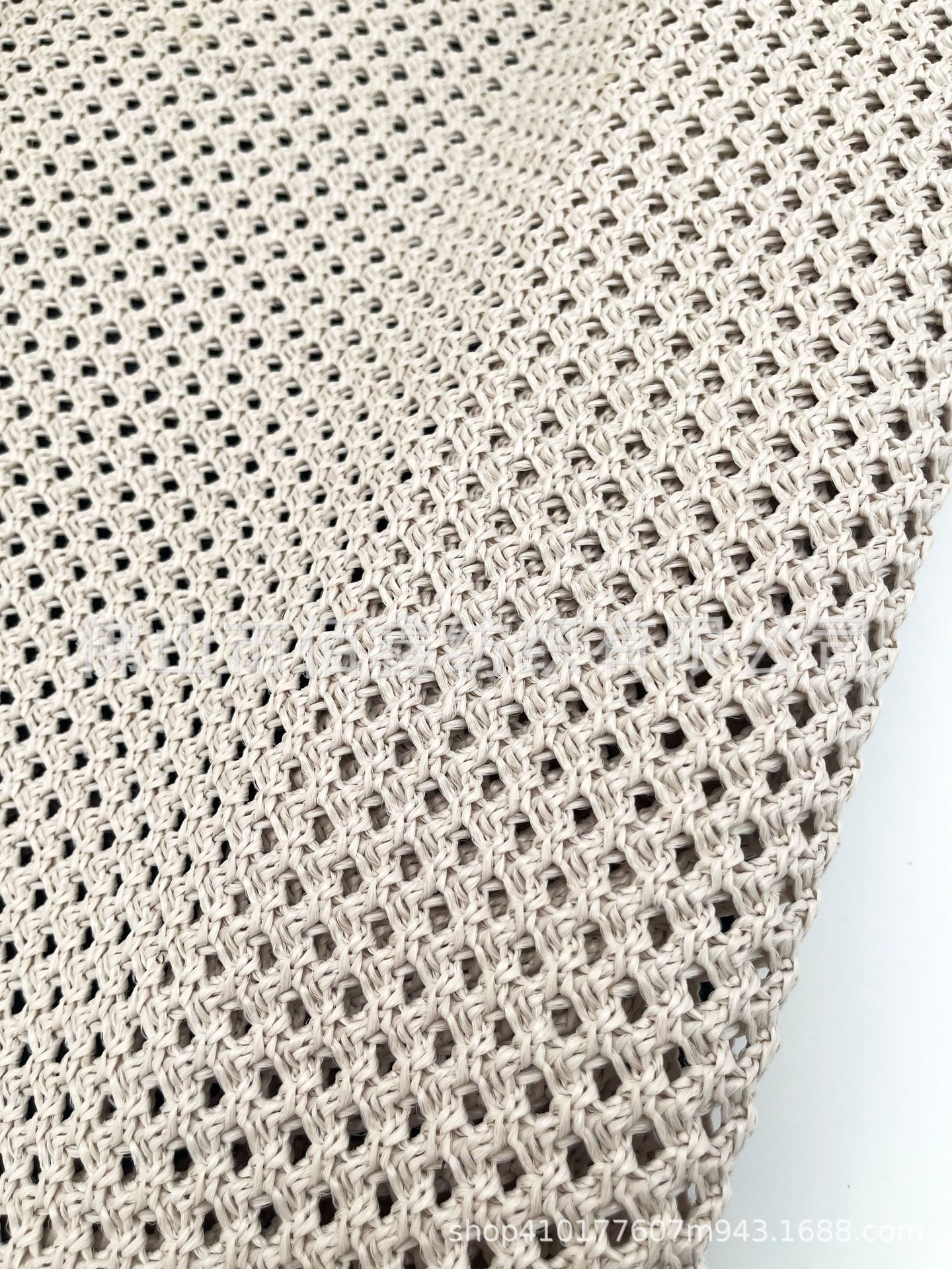 Picture of Crochet knitted pp mesh fabric woven cross hollow PE straw mat shoes and hat material luggage handbag decorative fabric handmade fabric