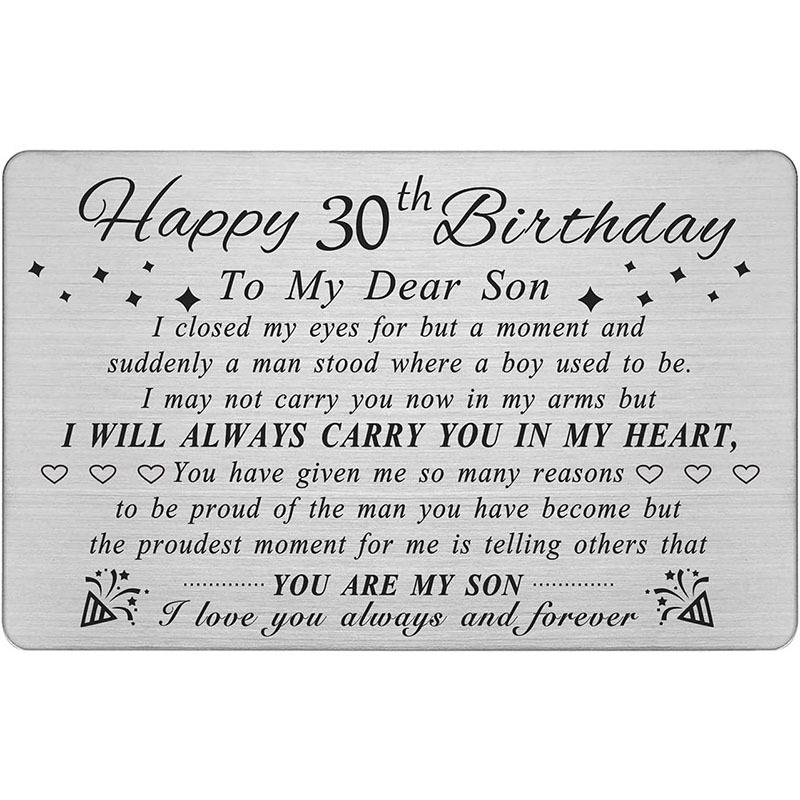 Picture of Cross Border Hot Selling Birthday Cards Gift for Son Personalized Creative Inspirational Stainless Steel Carved Wallet Card