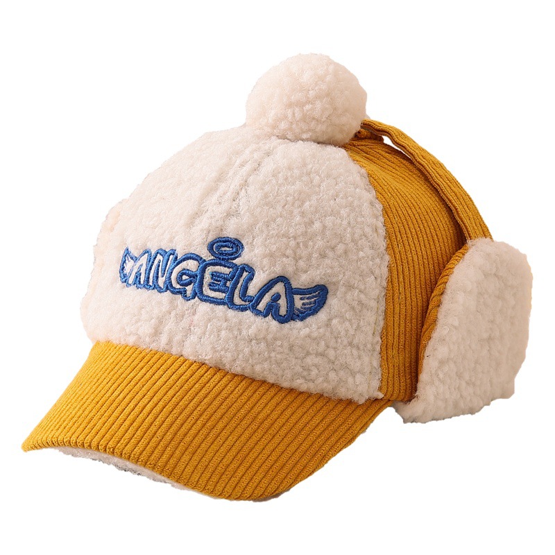 Korean children's hat autumn and winter ear protection warm hat boys corduroy cap female baby winter fashion baseball cap