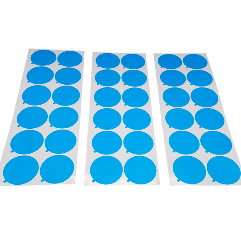 Picture of Blue PE protective film with hand tear round hardware plastic lens protective film anti-scratch and dustproof factory Film