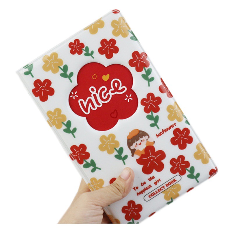 INS-style Simple Flower Photo Album Hollow Flower Plug-in Photo Album Large Capacity 120 Card Thin Business Card Album