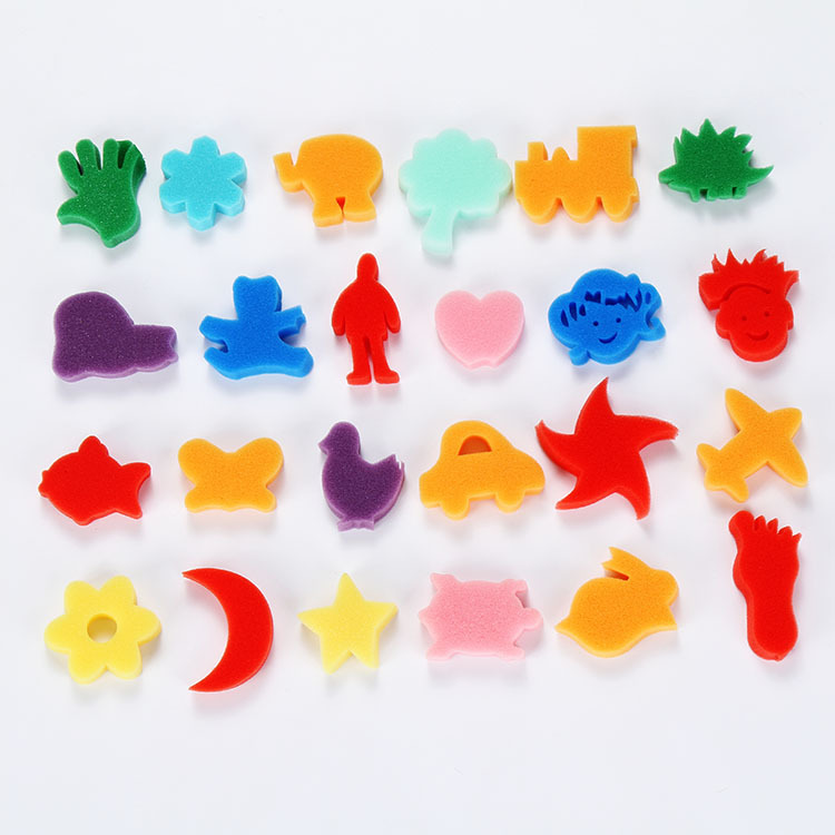 24 animal color sponge painting set children's puzzle sponge block children's graffiti painting fine art sponge