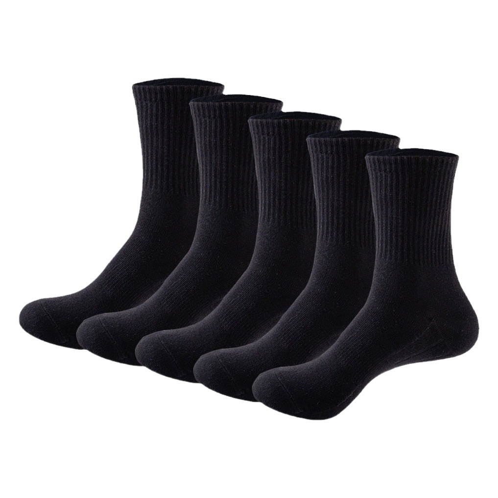 Amazon socks men's solid color sweat-absorbent deodorant mid-tube socks spring and autumn and winter sweat-absorbent deodorant basketball running sports