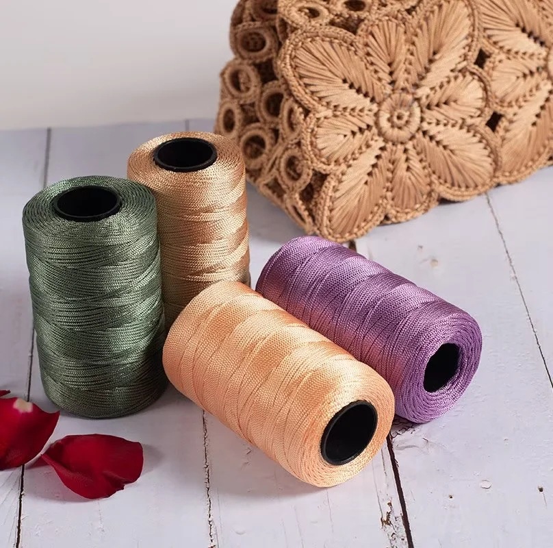 Upgraded Version of Hollow Thread Bright Silk Thread Light Ice Silk Thread Hook Wrapped Thread Hand-knitted Wool Hook Hat Crochet Thin Thread