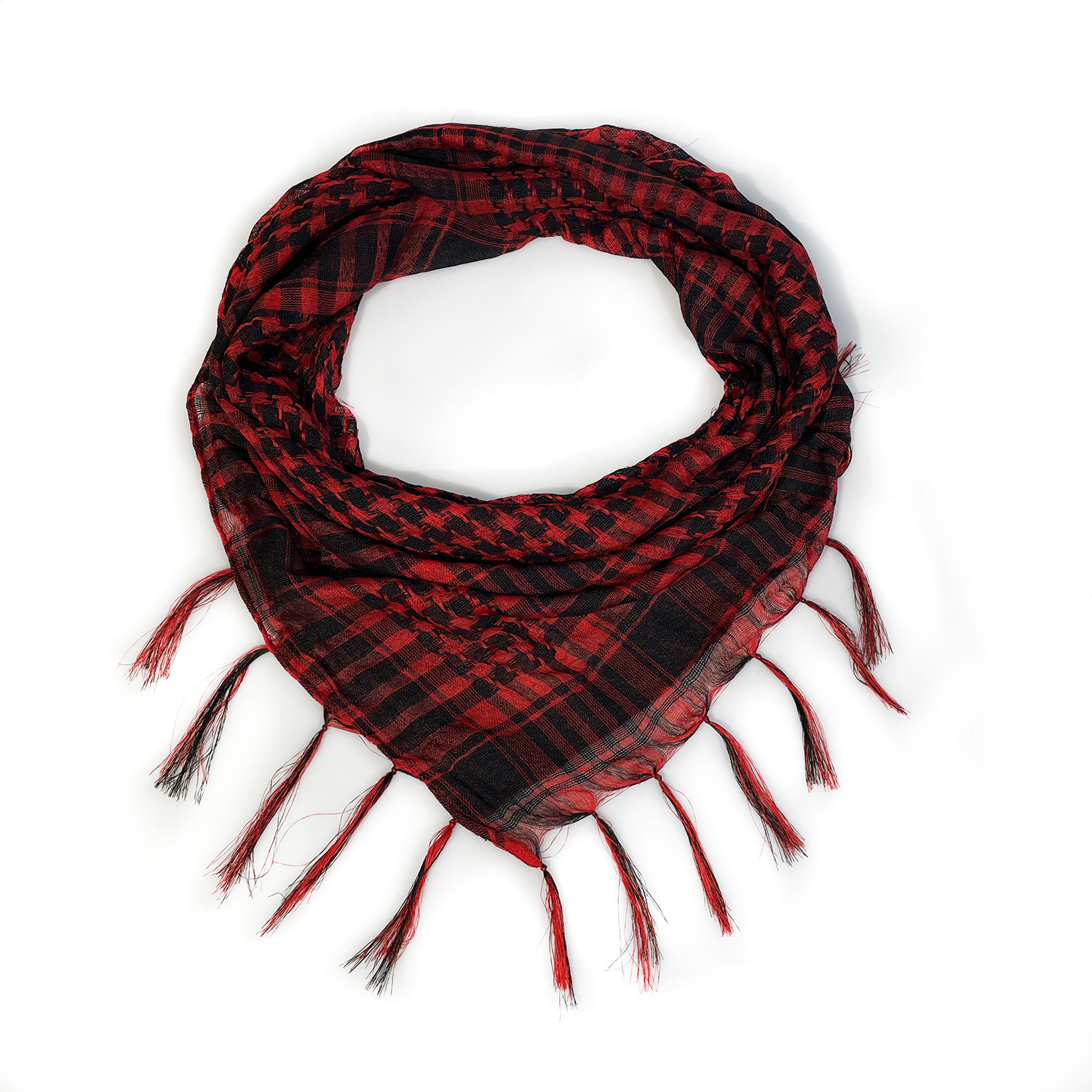 Picture of Net Silk Houndstooth Square Scarf Arabian Headscarf Outdoor Military Fan Tactical Export Tassel Desert Scarf Cross-border