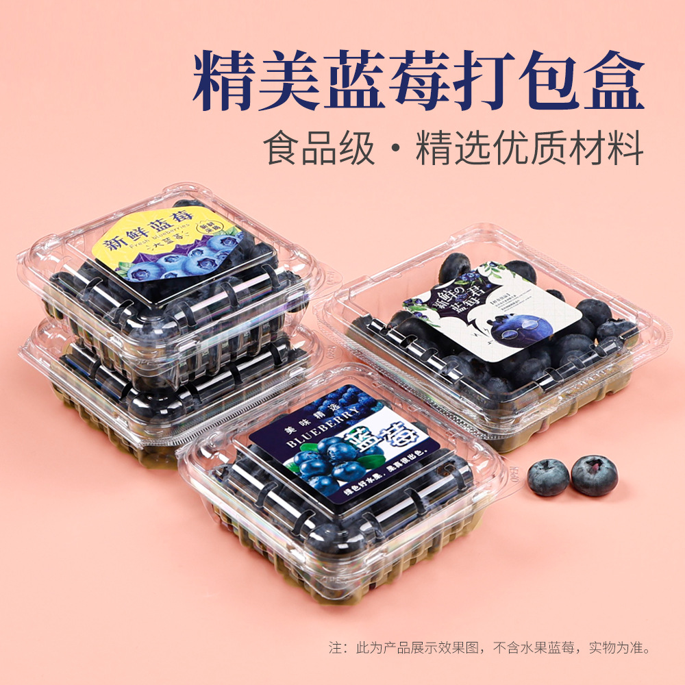 Disposable blueberry packaging box transparent plastic box fruit packaging box thickened raspberry packaging box wholesale 500 grams