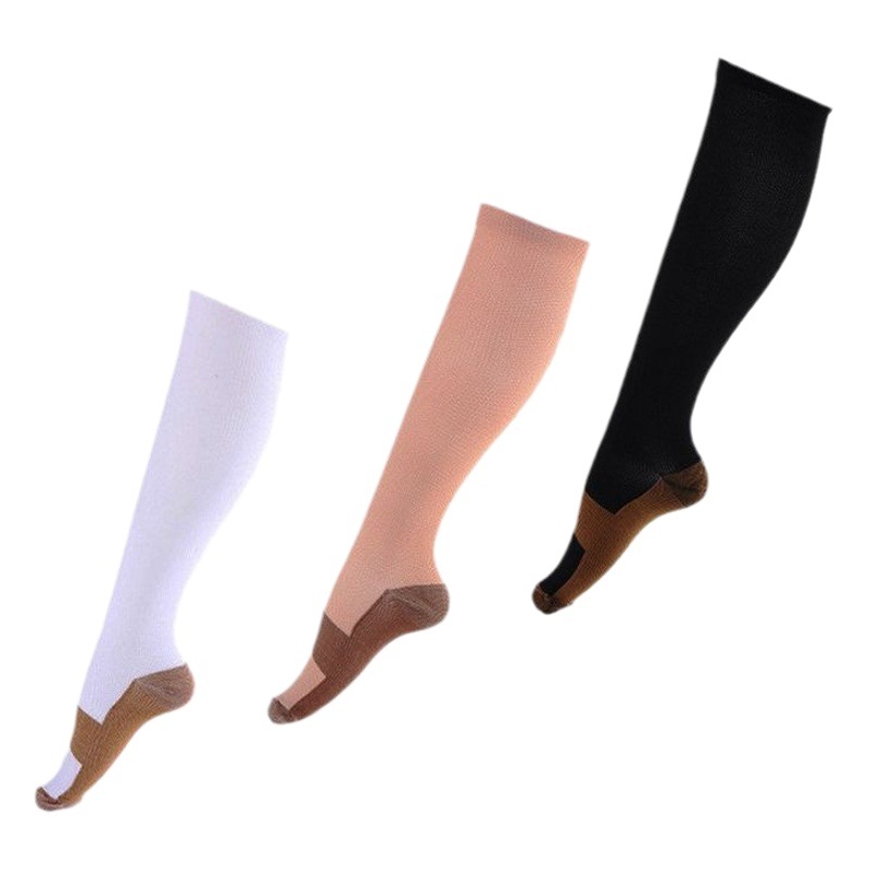 Cross-Border Carefully Selected Amazon Copper Fiber Long Pressure Socks Nylon Outdoor Sports Compres Socks Socks