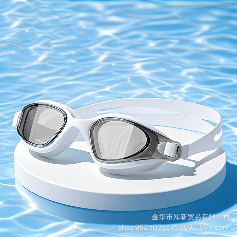 (Special Clearance) Flat Swimming Goggles, High-Definition Anti-Fog and Waterproof Goggles for Men and Women, Large Frame Diving Swimming Goggles