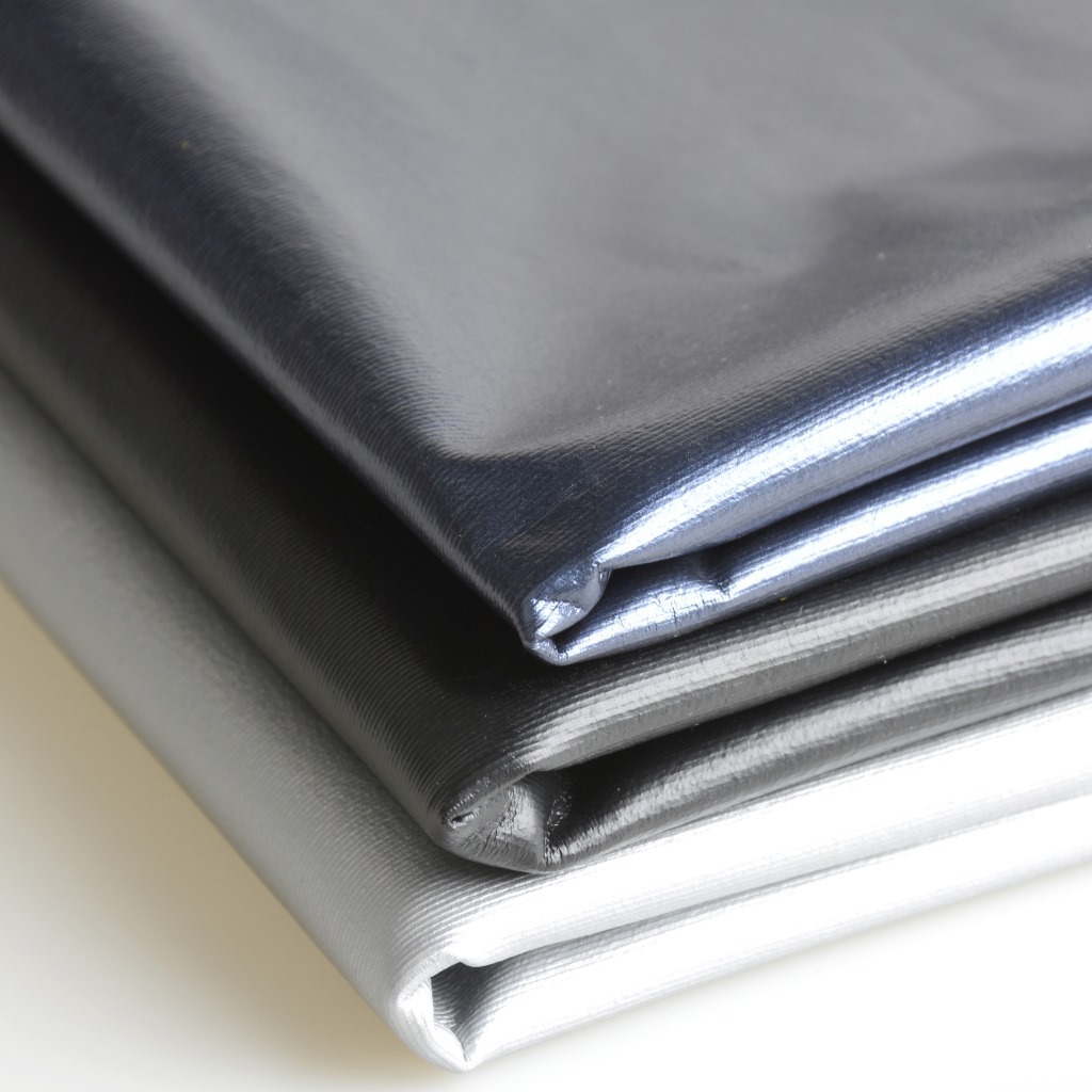Picture of Silver film stretch sports fabric release paper waterproof composite fabric blue transfer coating sweat clothing fabric