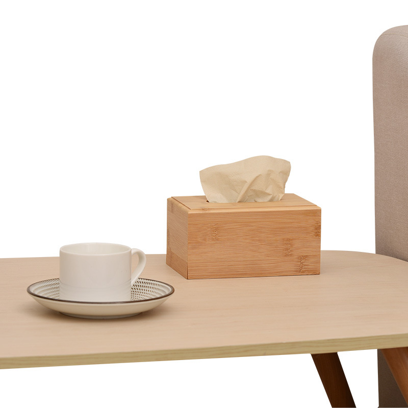 Picture of Creative Advertising Paper Box with Printed Logo Hotel Restaurant Napkin Box Simple Desktop Storage Box Bamboo Tissue Box
