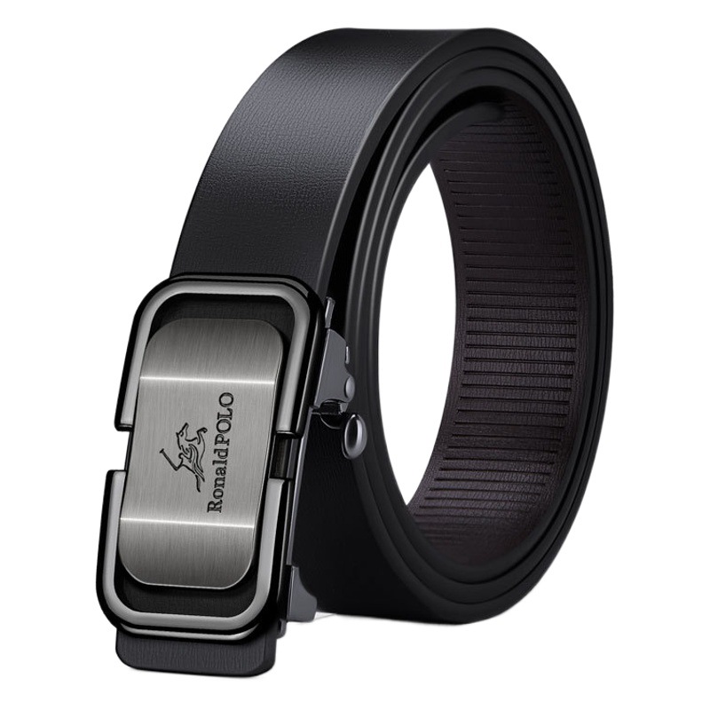 Paul Genuine Belt Men's Genuine Leather Automatic Buckle Men's Belt 2025 New Pure Cowhide Business Trouser Belt Wholesale