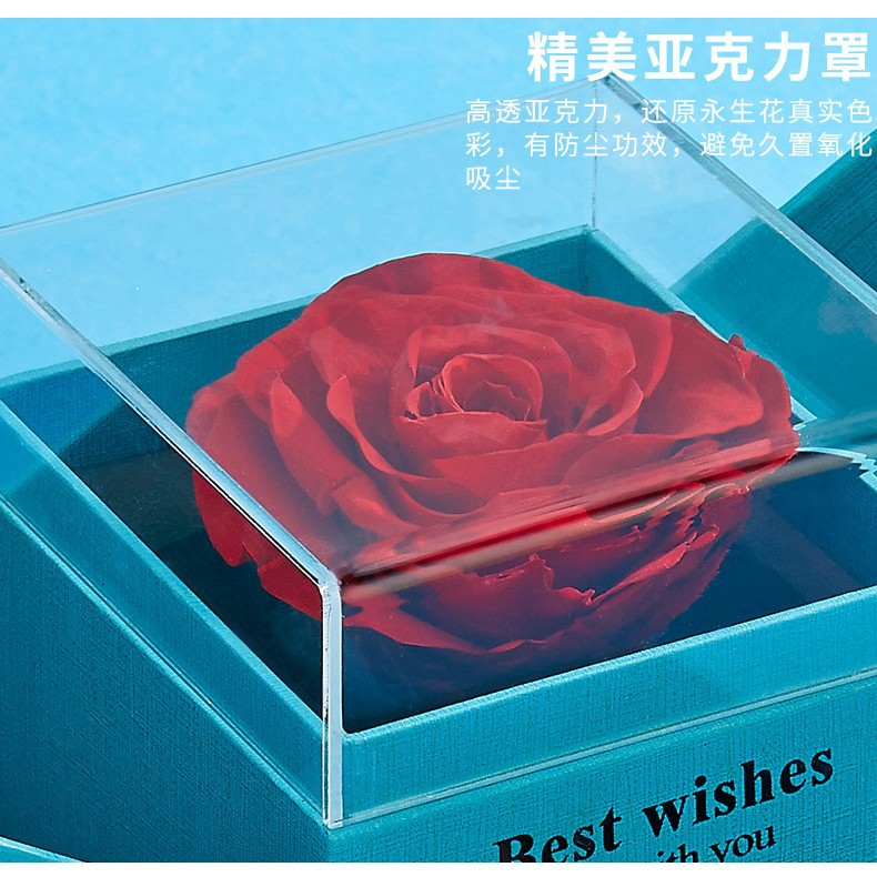Picture of Heart-shaped Flower Box New Rose Drawer Silk Acrylic Ring Necklace Lipstick Valentine's Day Birthday Gift Box