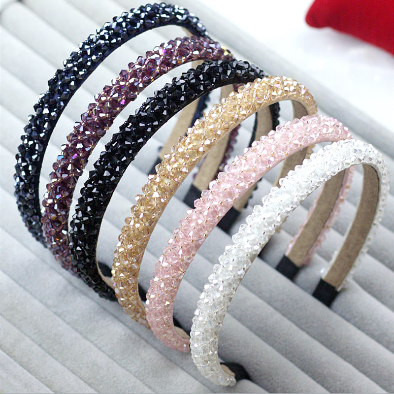 Picture of Korean style hairband luxury High sense four rows of bright crystal beaded hairband fashion sweet hair accessories wholesale