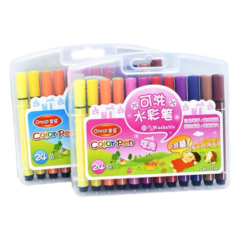 Master large capacity washable watercolor pen 48 color 36 color triangle easy grip children's painting color pen color pen