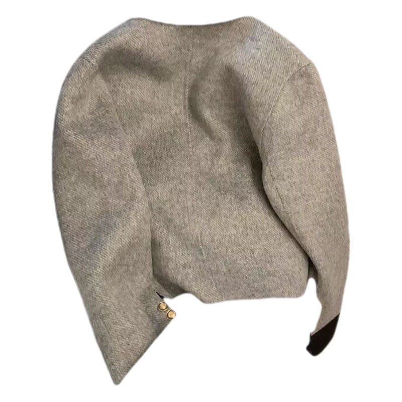 Tweed Style Woolen Short Outwear for Women 2023 Spring & Fall New Style High-End Fashion Elegant Lady Style Lapel Top