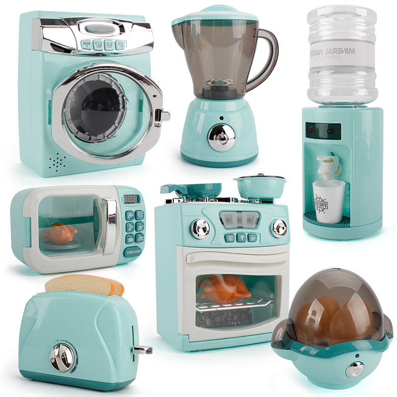 Children's simulation play house kitchen appliances toys large microwave oven egg steamer life appliances fun toys