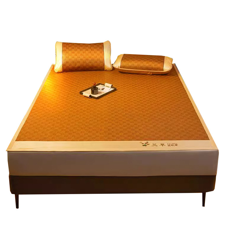 Picture of wormwood mat summer double mat foldable mat ice silk mat bamboo mat single student dormitory summer wholesale