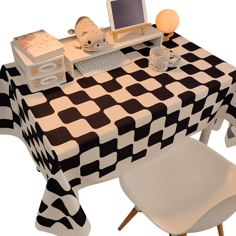 Picture of Checkerboard Tablecloth Ins Style Popular Photo Student Desk Dormitory Decoration Coffee Table Dustproof Picnic Stall Cloth