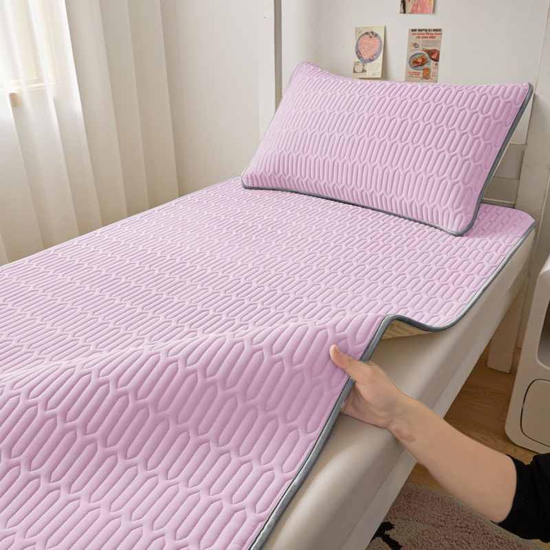 Picture of Class A latex mat three-piece set summer ice silk bed sheet bed hat foldable non-slip cooling soft mat air-conditioning mat