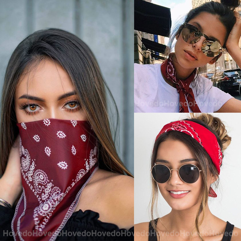 Picture of Amazon Europe and America Outdoor Riding Multifunctional Turban Cashew Flower Square bandana Magic Turban
