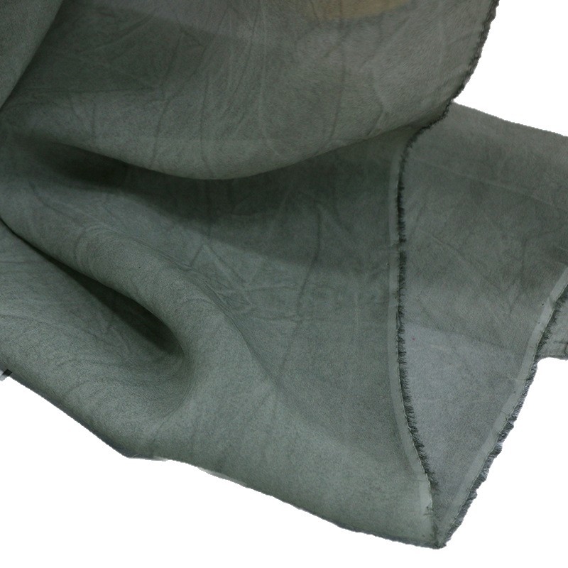 Picture of 10mm Georgette Full Score Silk Fabric Hand-fried Color Texture Mottled Light and Slightly Straight Wide Dirty Dyed Fabric